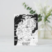 Michigan toeristische kaart ansichtkaart (Staand voorkant)