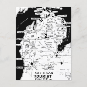Michigan toeristische kaart Briefkaart
