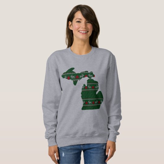 Michigan Ugly Christmas Design Sweatshirt! Trui (Voorkant volledig)