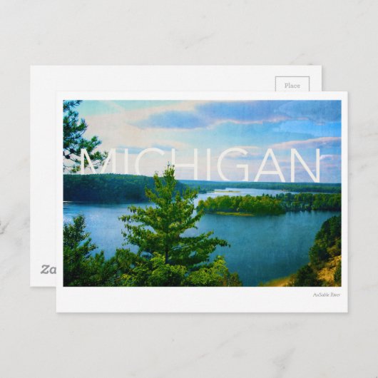 michigan uitzicht van de sable au briefkaart (Voorkant / Achterkant)