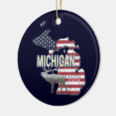 Michigan United States Retro State Map  USA Keramisch Ornament (Links)