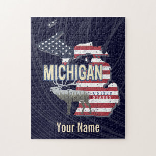 Michigan United States Retro State Map  USA Legpuzzel