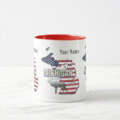 Michigan United States Retro State Map USA Mok (Midden)