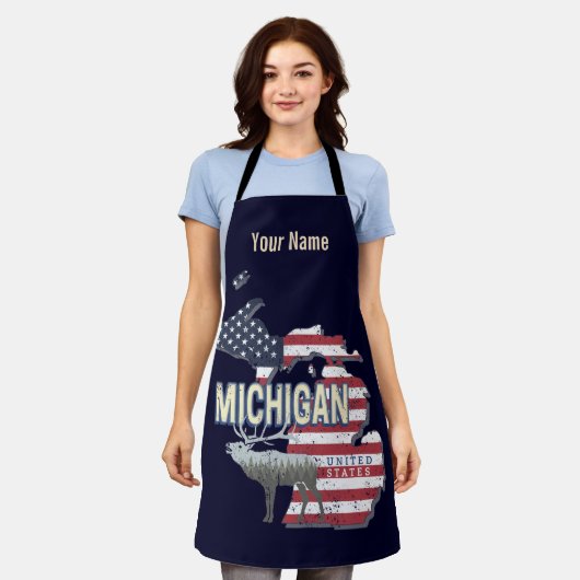 Michigan United States Retro State Map USA Schort (Gedragen)