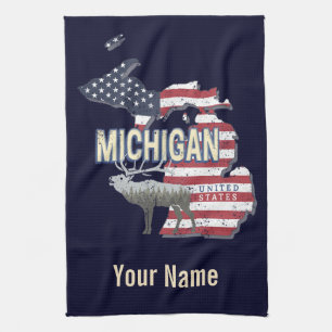 Michigan United States Retro State Map USA Theedoek