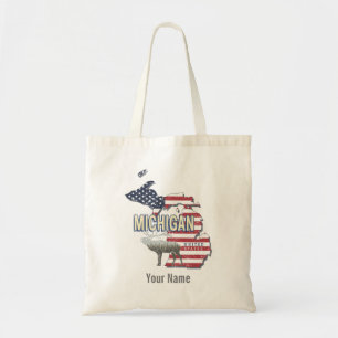 Michigan United States Retro State Map USA Tote Bag