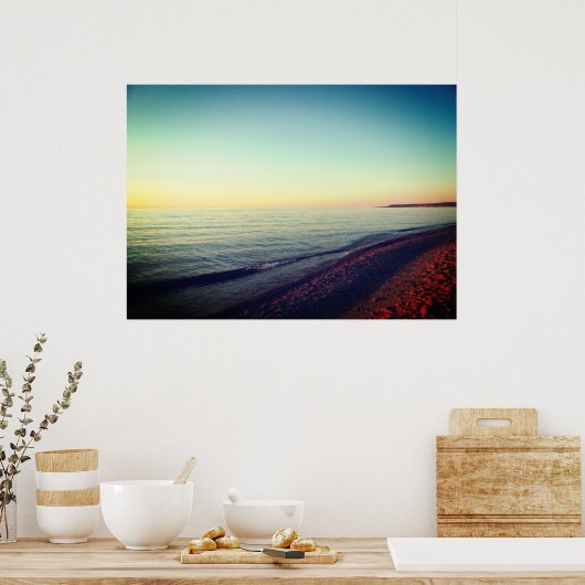 Michigan UP Lake Superior Sunset Canvas Print (Keuken)