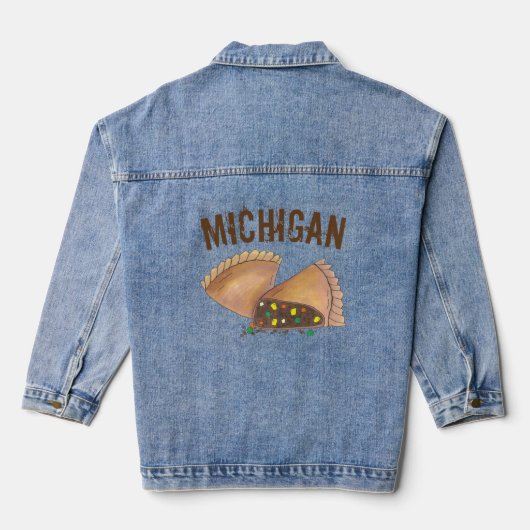 Michigan Upper Peninsula Pasty Vat Pie Foodie Denim Jacket (Achterkant)