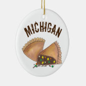Michigan Upper Peninsula Pasty Vat Pie Foodie Keramisch Ornament (Rechts)