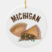 Michigan Upper Peninsula Pasty Vat Pie Foodie Keramisch Ornament (Achterkant)