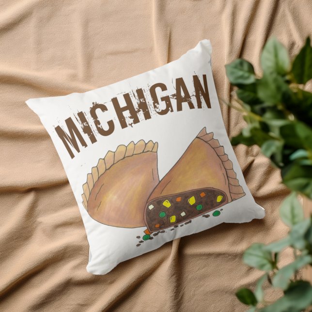 Michigan Upper Peninsula Pasty Vat Pie Foodie Kussen (Michigan Pasty Pillow)