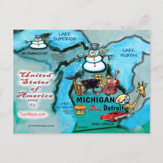 Michigan USA Kaart (Voorkant)