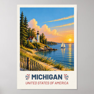 Michigan USA – Oude Reisposter Poster