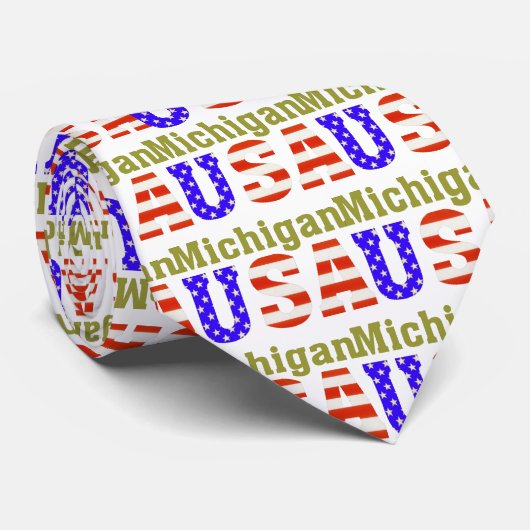 Michigan USA! Stropdas (Opgerold)