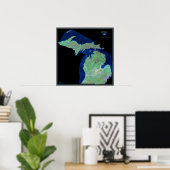 Michigan van het poster van de ruimtesatelliet (Thuiskantoor)