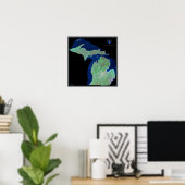 Michigan van het poster van de ruimtesatelliet (Thuiskantoor)