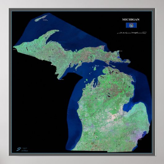 Michigan van het poster van de ruimtesatelliet (Voorkant)