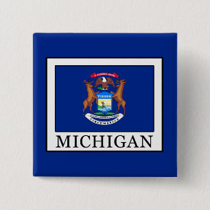 Michigan Vierkante Button 5,1 Cm