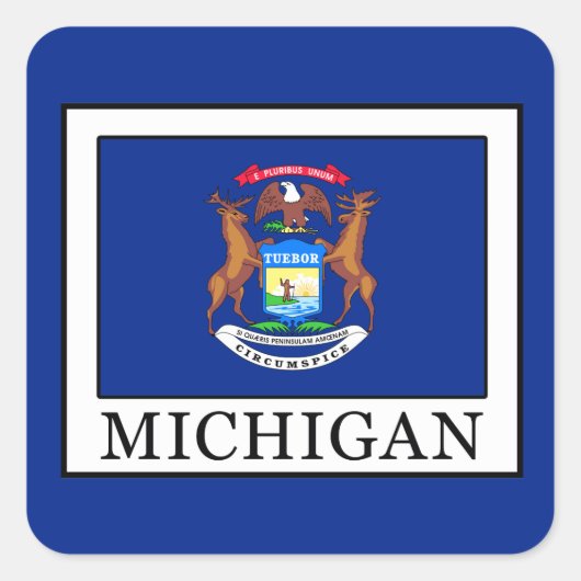 Michigan Vierkante Sticker (Voorkant)