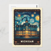 Michigan | Vincent van Gogh geïnspireerd Briefkaart (Voorkant / Achterkant)