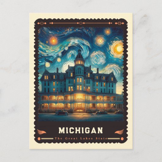 Michigan | Vincent van Gogh geïnspireerd Briefkaart (Voorkant)