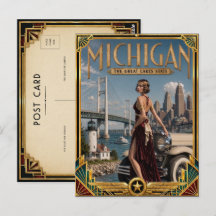 Michigan Vintage Art Deco Gouden Tijdperk