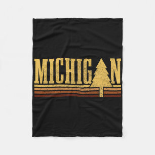 Michigan Vintage Boom Staats trots Kamperen Wandel Fleece Deken