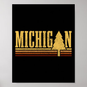 Michigan Vintage Boom Staats trots Kamperen Wandel Poster