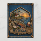 Michigan Vintage Reizen Briefkaart (Voorkant)