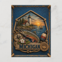 Michigan Vintage Reizen Briefkaart
