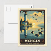Michigan | Vintage van patriottische spirit Briefkaart (Voorkant / Achterkant)