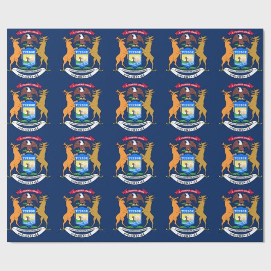 Michigan vlag cadeaupapier (Vlak)