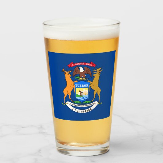 Michigan vlag glas (Voorkant gevuld)