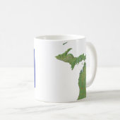 Michigan Vlag + Kaart Mok (Voorkant rechts)