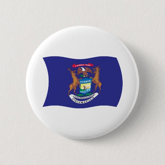 Michigan Vlag Knop Ronde Button 5,7 Cm (Voorkant)