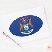 Michigan vlag ovale sticker (Envelop)