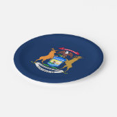 Michigan vlag papieren bordje (Gekanteld)