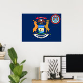 Michigan vlag poster (Thuiskantoor)