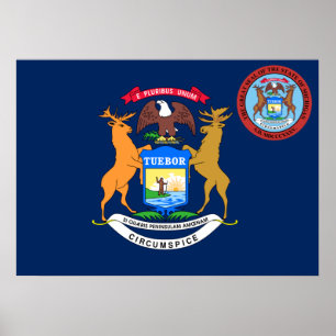 Michigan vlag poster