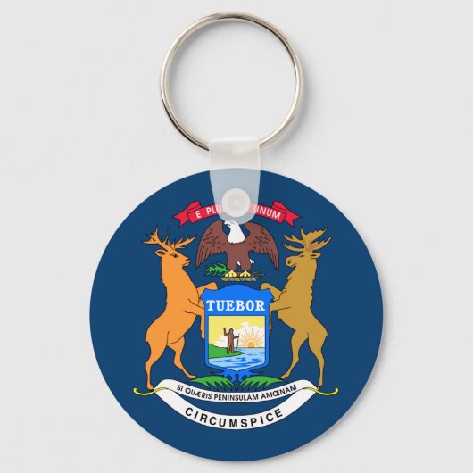 Michigan vlag sleutelhanger (Voorkant)