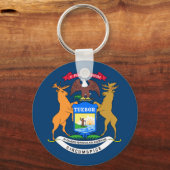 Michigan vlag sleutelhanger (Voorkant)