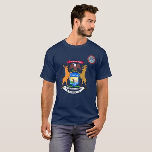 Michigan vlag t-shirt (Voorkant volledig)