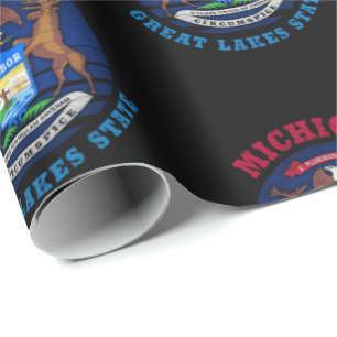 MIChigan vlag van de Grote Meren-staat Cadeaupapier