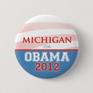 MICHIGAN voor Obama 2012 Ronde Button 5,7 Cm