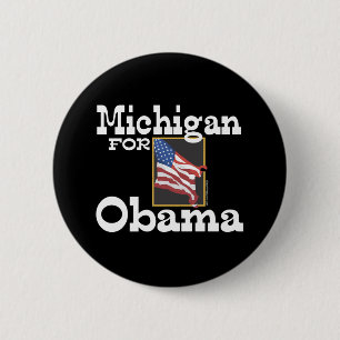 Michigan voor Obama Button