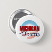 Michigan voor Obama Ronde Button 5,7 Cm (Voorkant /achterkant)