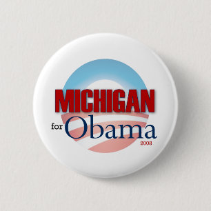Michigan voor Obama Ronde Button 5,7 Cm