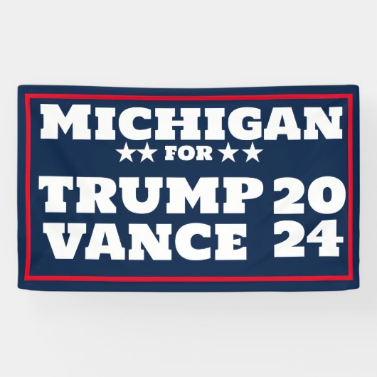 Michigan voor Trump Vance 2024 Banner (Horizontaal)