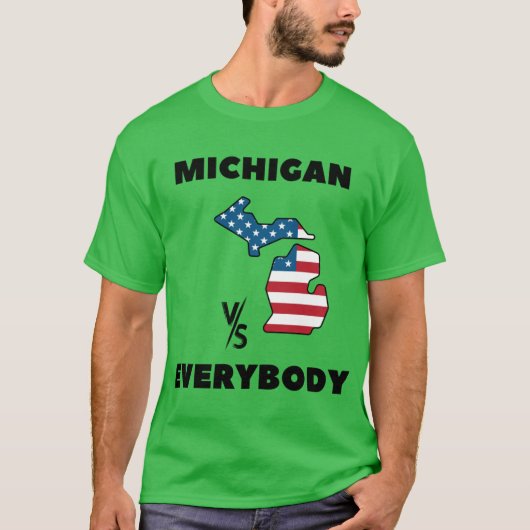 michigan vs iedereen t-shirt (Voorkant)