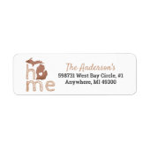 Michigan vulde state silhouette in met thuis etiket (Voorkant)